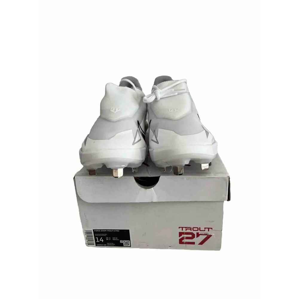 Nike Force Zoom Trout 8 Pro Metal Baseball Cleats Mens Size 14 White CZ5915-100